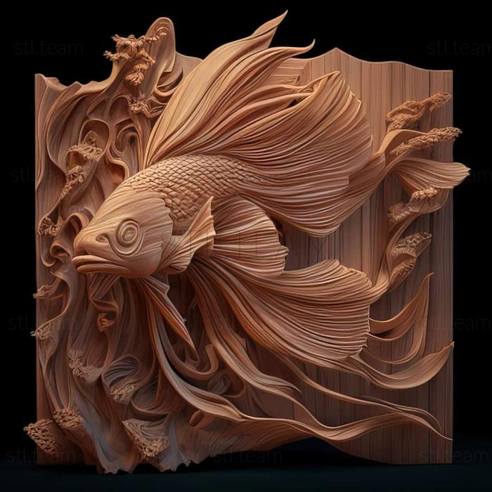 3D модель Прапор хвостата бойова риба риба (STL)